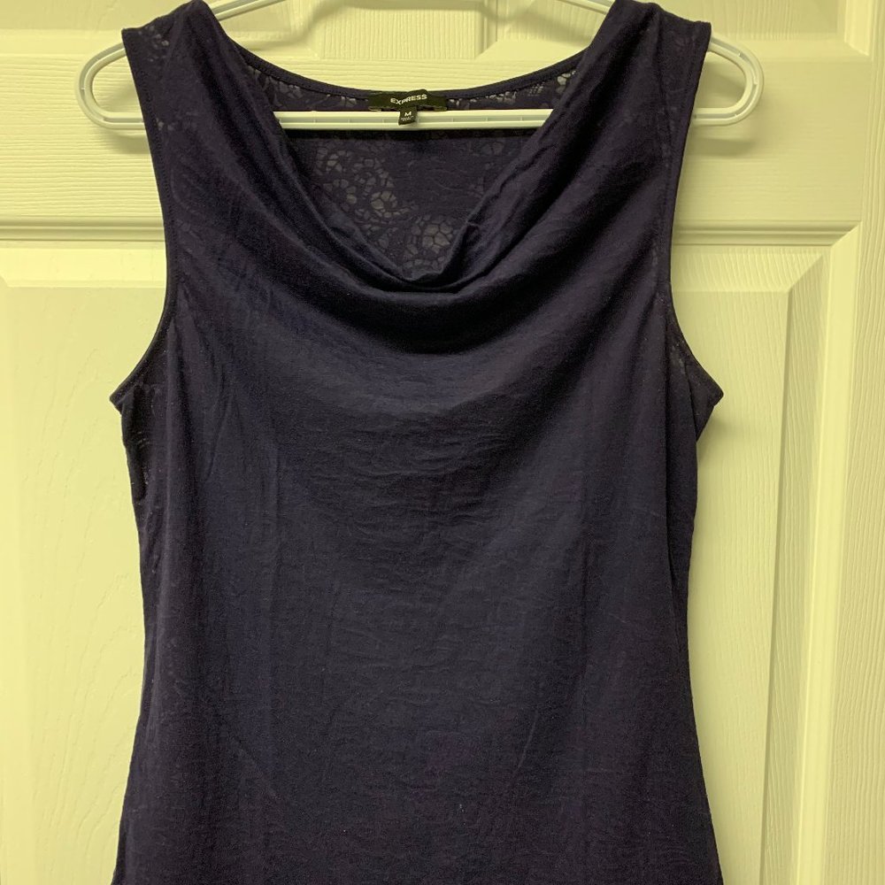 Navy Semi Transparent Tank Top